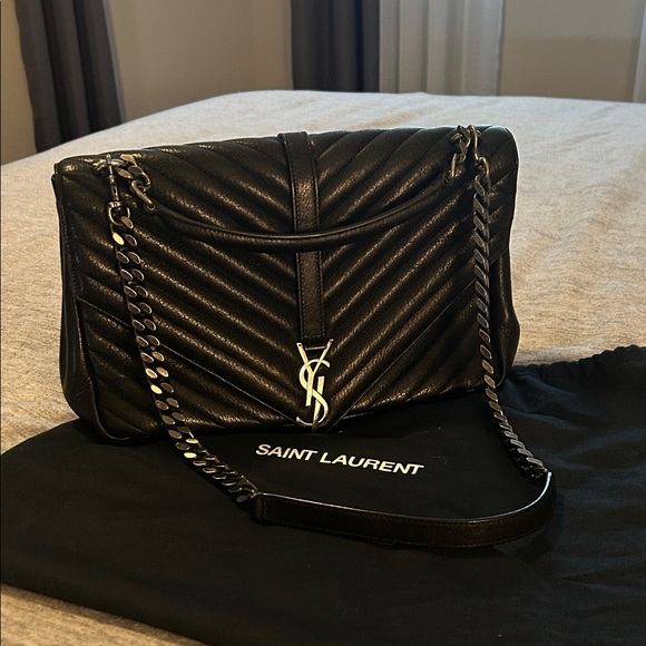 Saint Laurent Handbags - Saint Laurent Black Large College Bag